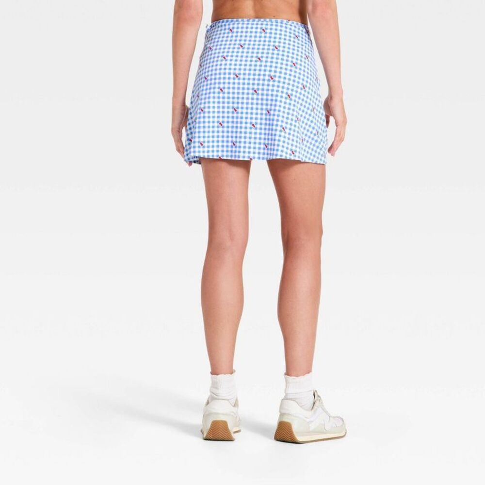 All In Motion - Women's Knit Wrap Skort - All In Motion Blue Gingh Blue - Picture 2 of 4